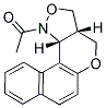 1-[3A,11C-DIHYDRO-3H-BENZO[5,6]CHROMENO[4,3-C]ISOXAZOL-1(4H)-YL]-1-ETHANONE Struktur