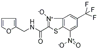 2-([(2-FURYLMETHYL)AMINO]CARBONYL)-7-NITRO-5-(TRIFLUOROMETHYL)-1,3-BENZOTHIAZOL-3-IUM-3-OLATE Struktur