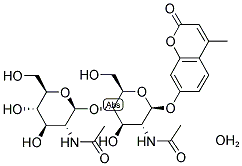 4-METHYLUMBELLIFERYL-N,N'-DIACETYL-BETA-D-CHITOBIOSIDE MONOHYDRATE Struktur