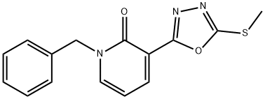 1-BENZYL-3-[5-(METHYLSULFANYL)-1,3,4-OXADIAZOL-2-YL]-2(1H)-PYRIDINONE Struktur