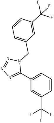 1-[3-(TRIFLUOROMETHYL)BENZYL]-5-[3-(TRIFLUOROMETHYL)PHENYL]-1H-1,2,3,4-TETRAAZOLE Struktur