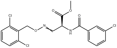 METHYL 2-[(3-CHLOROBENZOYL)AMINO]-3-([(2,6-DICHLOROBENZYL)OXY]IMINO)PROPANOATE Struktur