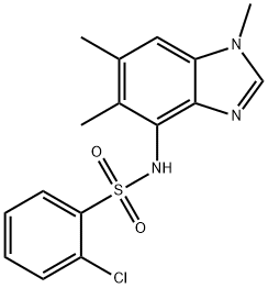 2-CHLORO-N-(1,5,6-TRIMETHYL-1H-1,3-BENZIMIDAZOL-4-YL)BENZENESULFONAMIDE Struktur