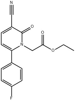 ETHYL 2-[3-CYANO-6-(4-FLUOROPHENYL)-2-OXO-1(2H)-PYRIDINYL]ACETATE Struktur