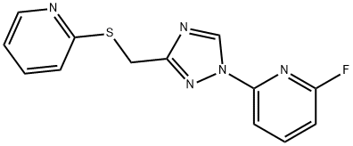 2-FLUORO-6-(3-[(2-PYRIDINYLSULFANYL)METHYL]-1H-1,2,4-TRIAZOL-1-YL)PYRIDINE Struktur