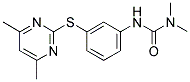 N-[3-[(4,6-DIMETHYLPYRIMIDIN-2-YL)THIO]PHENYL]-N',N'-DIMETHYLUREA Struktur