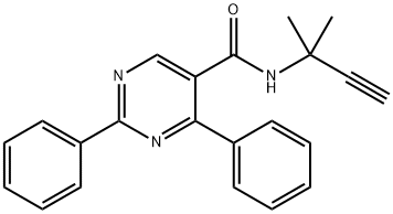 N-(1,1-DIMETHYL-2-PROPYNYL)-2,4-DIPHENYL-5-PYRIMIDINECARBOXAMIDE Struktur