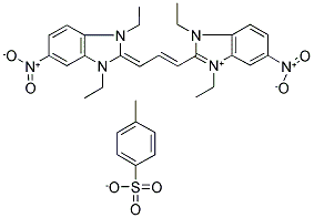 2-(3-(1,3-DIETHYL-5-NITRO-1H-2(3H)-BENZIMIDAZOLIDENE)-1-PROPENYL)-1,3-DIETHYL-5-NITRO-1H-BENZIMIDAZOLIUM 4-TOLUENESULFONATE Struktur