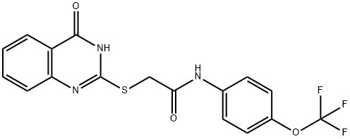 2-(4-OXO(3-HYDROQUINAZOLIN-2-YLTHIO))-N-(4-(TRIFLUOROMETHOXY)PHENYL)ETHANAMIDE Struktur