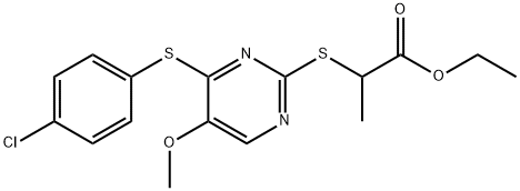 ETHYL 2-((4-[(4-CHLOROPHENYL)SULFANYL]-5-METHOXY-2-PYRIMIDINYL)SULFANYL)PROPANOATE Struktur