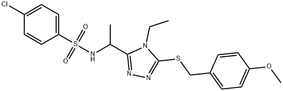 4-CHLORO-N-(1-(4-ETHYL-5-[(4-METHOXYBENZYL)SULFANYL]-4H-1,2,4-TRIAZOL-3-YL)ETHYL)BENZENESULFONAMIDE Struktur