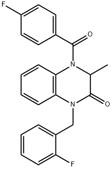 4-(4-FLUOROBENZOYL)-1-(2-FLUOROBENZYL)-3-METHYL-3,4-DIHYDRO-2(1H)-QUINOXALINONE Struktur