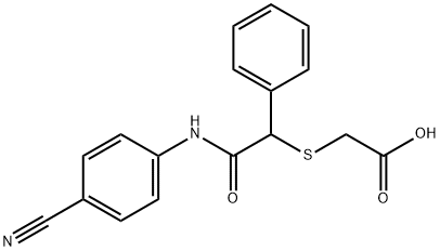 2-([2-(4-CYANOANILINO)-2-OXO-1-PHENYLETHYL]SULFANYL)ACETIC ACID Struktur