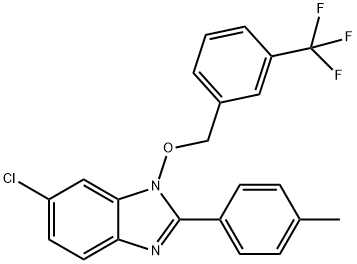 6-CHLORO-2-(4-METHYLPHENYL)-1-([3-(TRIFLUOROMETHYL)BENZYL]OXY)-1H-1,3-BENZIMIDAZOLE Struktur