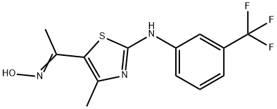 (3-((HYDROXYIMINO)ETHYL)-4-METHYL(2,5-THIAZOLYL))(3-(TRIFLUOROMETHYL)PHENYL)AMINE Struktur