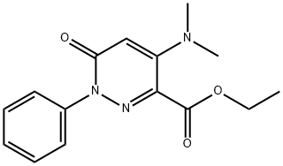 ETHYL 4-(DIMETHYLAMINO)-6-OXO-1-PHENYL-1,6-DIHYDRO-3-PYRIDAZINECARBOXYLATE Struktur