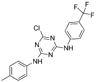 N2-(4-METHYLPHENYL)-N4-[4-(TRIFLUOROMETHYL)PHENYL]-6-CHLORO-1,3,5-TRIAZINE-2,4-DIAMINE Struktur