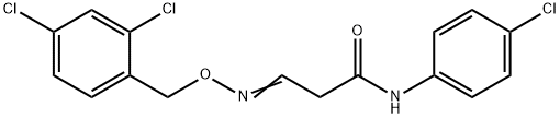 N-(4-CHLOROPHENYL)-3-([(2,4-DICHLOROBENZYL)OXY]IMINO)PROPANAMIDE Struktur