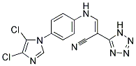 2-(2H-2,3,4,5-TETRAAZOLYL)-3-((4-(4,5-DICHLOROIMIDAZOLYL)PHENYL)AMINO)PROP-2-ENENITRILE Struktur