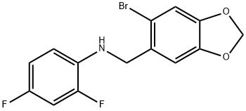 N-[(6-BROMO-1,3-BENZODIOXOL-5-YL)METHYL]-2,4-DIFLUOROANILINE Struktur