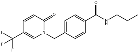 4-([2-OXO-5-(TRIFLUOROMETHYL)-1(2H)-PYRIDINYL]METHYL)-N-PROPYLBENZENECARBOXAMIDE Struktur