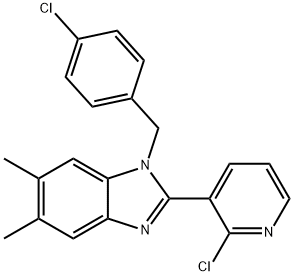 1-(4-CHLOROBENZYL)-2-(2-CHLORO-3-PYRIDINYL)-5,6-DIMETHYL-1H-1,3-BENZIMIDAZOLE Struktur