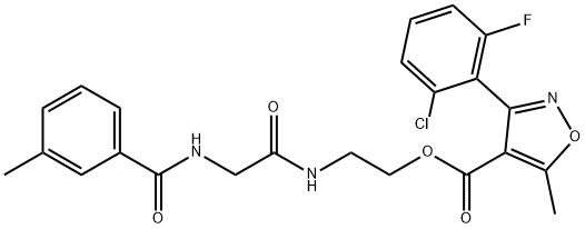 2-((2-[(3-METHYLBENZOYL)AMINO]ACETYL)AMINO)ETHYL 3-(2-CHLORO-6-FLUOROPHENYL)-5-METHYL-4-ISOXAZOLECARBOXYLATE Struktur