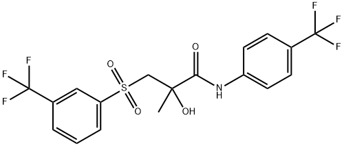 2-HYDROXY-2-METHYL-N-[4-(TRIFLUOROMETHYL)PHENYL]-3-([3-(TRIFLUOROMETHYL)PHENYL]SULFONYL)PROPANAMIDE Struktur