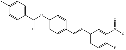 4-([(4-FLUORO-3-NITROPHENYL)IMINO]METHYL)PHENYL 4-METHYLBENZENECARBOXYLATE Struktur