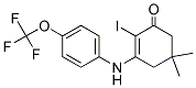 2-IODO-5,5-DIMETHYL-3-((4-(TRIFLUOROMETHOXY)PHENYL)AMINO)CYCLOHEX-2-EN-1-ONE Struktur