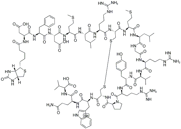 BIOTIN-ASP-PHE-ASP-MET-LEU-ARG-CYS-MET-LEU-GLY-ARG-VAL-TYR-ARG-PRO-CYS-TRP-GLN-VAL Struktur