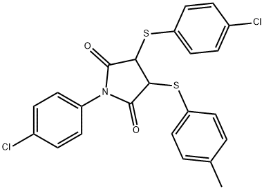 1-(4-CHLOROPHENYL)-3-[(4-CHLOROPHENYL)SULFANYL]-4-[(4-METHYLPHENYL)SULFANYL]DIHYDRO-1H-PYRROLE-2,5-DIONE Struktur