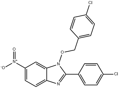 1-[(4-CHLOROBENZYL)OXY]-2-(4-CHLOROPHENYL)-6-NITRO-1H-1,3-BENZIMIDAZOLE Struktur