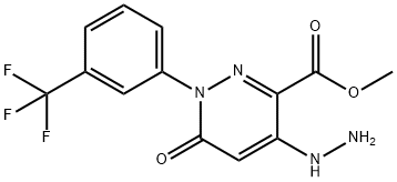 METHYL 4-HYDRAZINO-6-OXO-1-[3-(TRIFLUOROMETHYL)PHENYL]-1,6-DIHYDRO-3-PYRIDAZINECARBOXYLATE Struktur