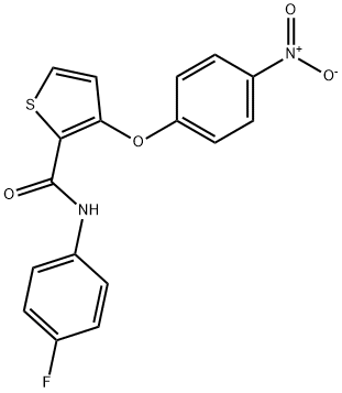 N-(4-FLUOROPHENYL)-3-(4-NITROPHENOXY)-2-THIOPHENECARBOXAMIDE Struktur