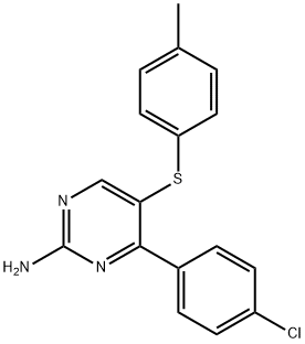 4-(4-CHLOROPHENYL)-5-[(4-METHYLPHENYL)SULFANYL]-2-PYRIMIDINAMINE Struktur