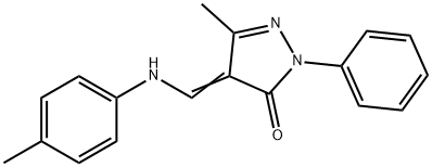 5-METHYL-2-PHENYL-4-(4-TOLUIDINOMETHYLENE)-2,4-DIHYDRO-3H-PYRAZOL-3-ONE Struktur