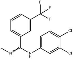 N-(3,4-DICHLOROPHENYL)-N'-METHYL-3-(TRIFLUOROMETHYL)BENZENECARBOXIMIDAMIDE Struktur