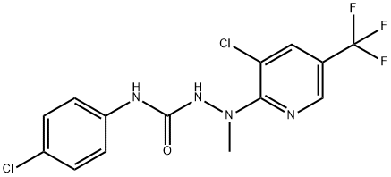 N-(4-CHLOROPHENYL)-2-[3-CHLORO-5-(TRIFLUOROMETHYL)-2-PYRIDINYL]-2-METHYL-1-HYDRAZINECARBOXAMIDE Struktur