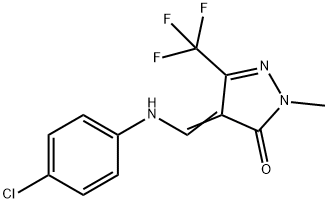 4-[(4-CHLOROANILINO)METHYLENE]-2-METHYL-5-(TRIFLUOROMETHYL)-2,4-DIHYDRO-3H-PYRAZOL-3-ONE Struktur