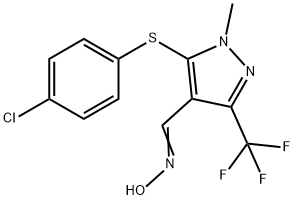 5-[(4-CHLOROPHENYL)SULFANYL]-1-METHYL-3-(TRIFLUOROMETHYL)-1H-PYRAZOLE-4-CARBALDEHYDE OXIME Struktur