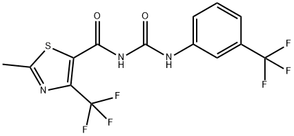 N-([2-METHYL-4-(TRIFLUOROMETHYL)-1,3-THIAZOL-5-YL]CARBONYL)-N'-[3-(TRIFLUOROMETHYL)PHENYL]UREA Struktur