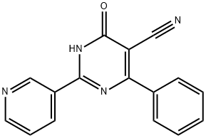 4-HYDROXY-6-PHENYL-2-(3-PYRIDINYL)-5-PYRIMIDINECARBONITRILE Struktur