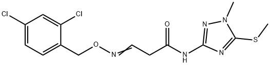 3-([(2,4-DICHLOROBENZYL)OXY]IMINO)-N-[1-METHYL-5-(METHYLSULFANYL)-1H-1,2,4-TRIAZOL-3-YL]PROPANAMIDE Struktur