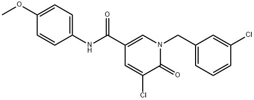 5-CHLORO-1-(3-CHLOROBENZYL)-N-(4-METHOXYPHENYL)-6-OXO-1,6-DIHYDRO-3-PYRIDINECARBOXAMIDE Struktur