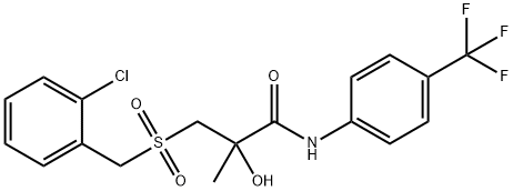 3-[(2-CHLOROBENZYL)SULFONYL]-2-HYDROXY-2-METHYL-N-[4-(TRIFLUOROMETHYL)PHENYL]PROPANAMIDE Struktur