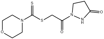 2-OXO-2-(3-OXOTETRAHYDRO-1H-PYRAZOL-1-YL)ETHYL 4-MORPHOLINECARBODITHIOATE Struktur