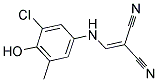 2-[(3-CHLORO-4-HYDROXY-5-METHYLANILINO)METHYLIDENE]MALONONITRILE Struktur