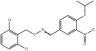 4-(ISOPROPYLSULFANYL)-3-NITROBENZENECARBALDEHYDE O-(2,6-DICHLOROBENZYL)OXIME Struktur