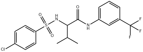 2-([(4-CHLOROPHENYL)SULFONYL]AMINO)-3-METHYL-N-[3-(TRIFLUOROMETHYL)PHENYL]BUTANAMIDE Struktur